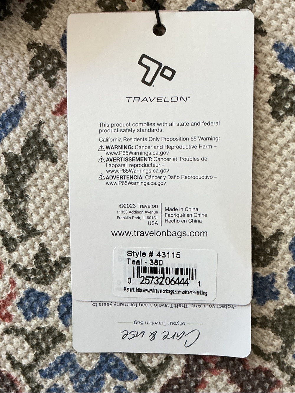 Travelon Teal Blue Crossbody Bag - Picture 4 of 10